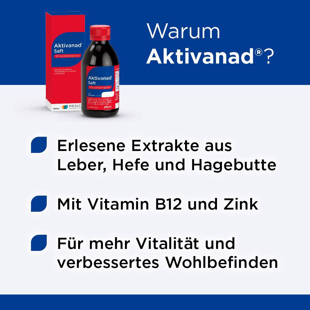 Aktivanad Saft bei Erschöpfung wegen Vitamin-B Mangel