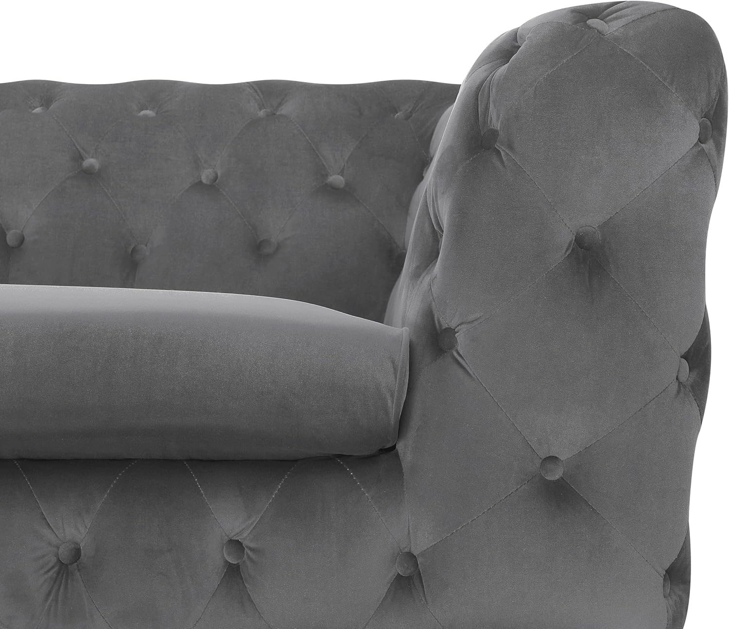 Klassisches Polstersofa Samtstoff Chesterfield Style grau Sotra