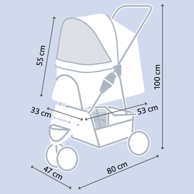 Trixie Buggy schwarz 47x100x80cm