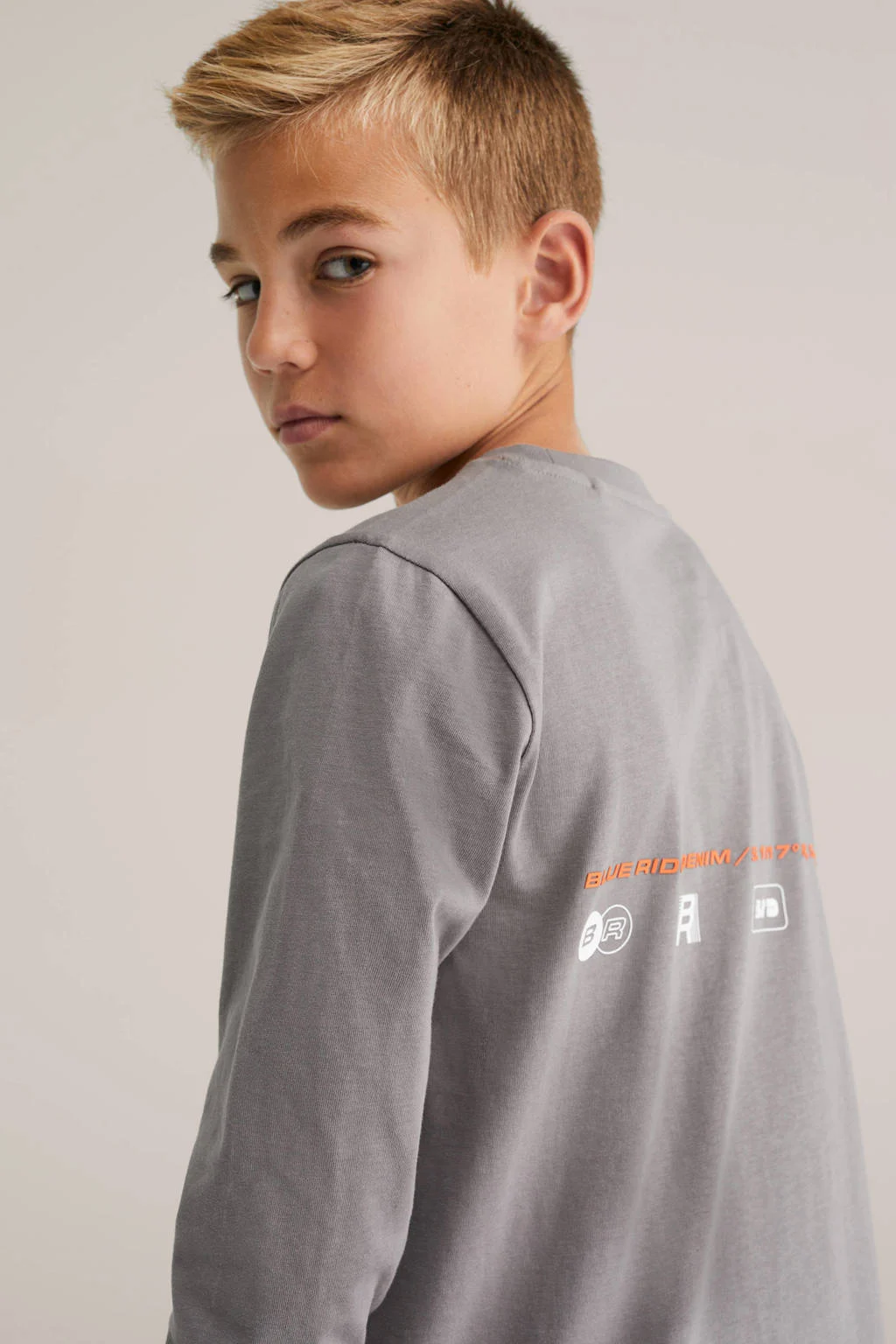 WE Fashion Blue Ridge longsleeve grijs