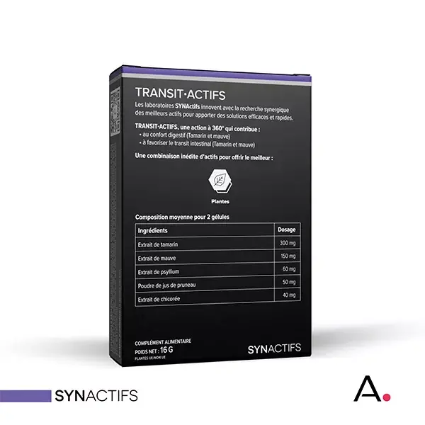 Aragan - Synactifs - Transitactifs® - Trânsito Intestinal - Tamarindo - 20 cápsulas