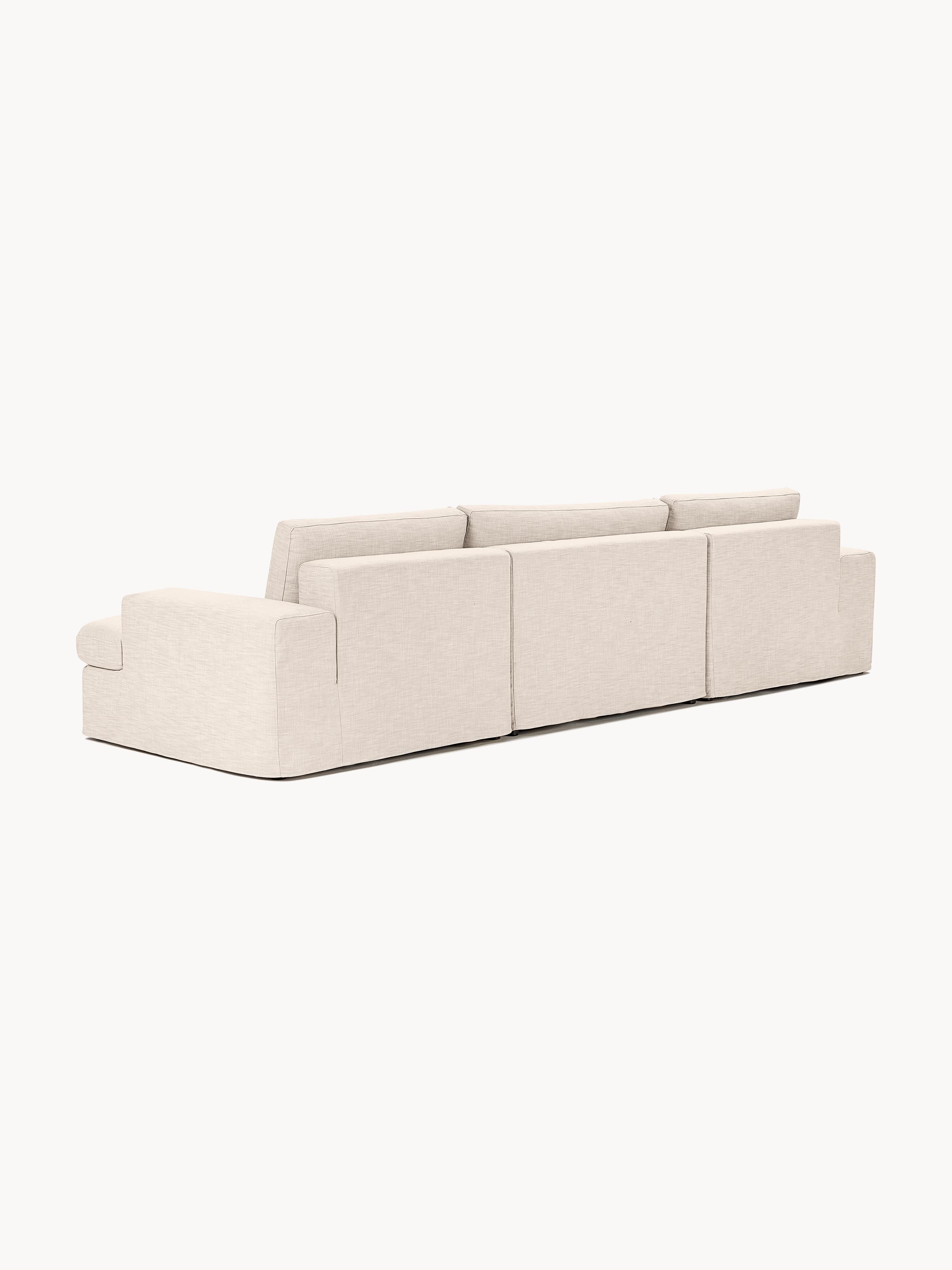 Modulaire bank Russell (4-zits) met poef (links/rechts)