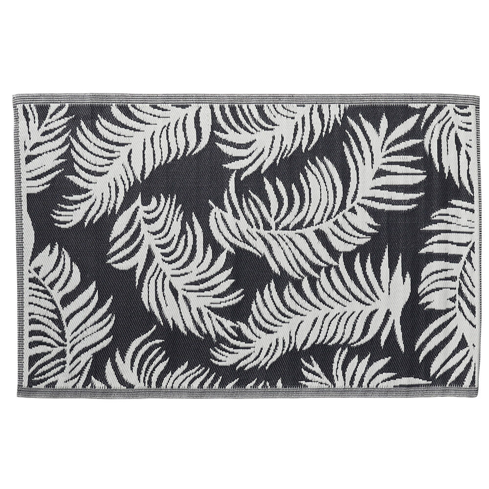 Tapis de jardin rectangulaire Kerala noir et blanc 120x180cm