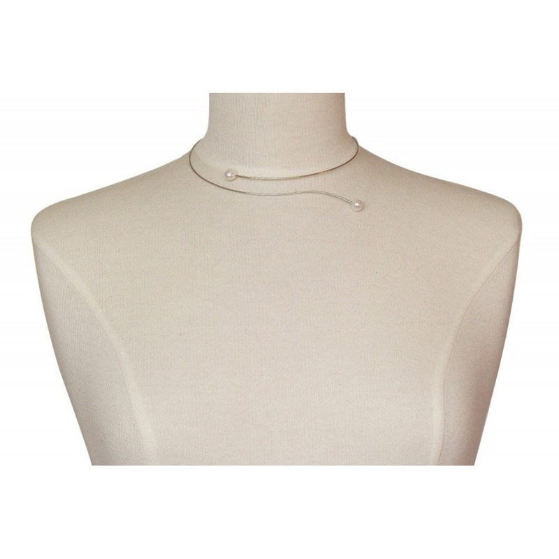 Collier Ras de Cou Argent 2 Perles de Culture 6 mm - Classics