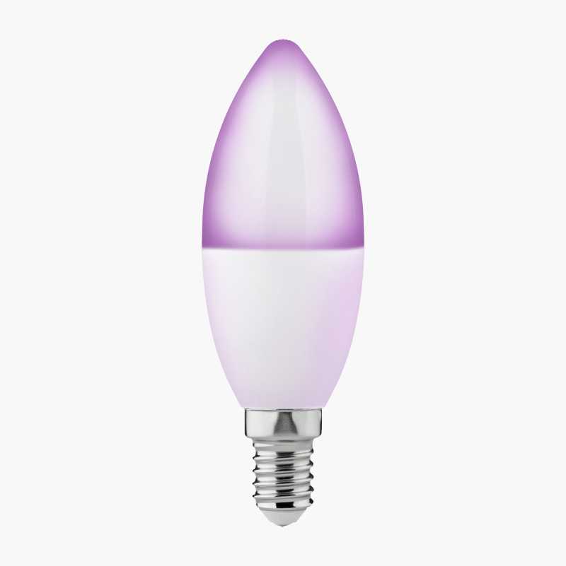 Smart kronelys, E14, DIM/CCT/RGB, 4,9 W