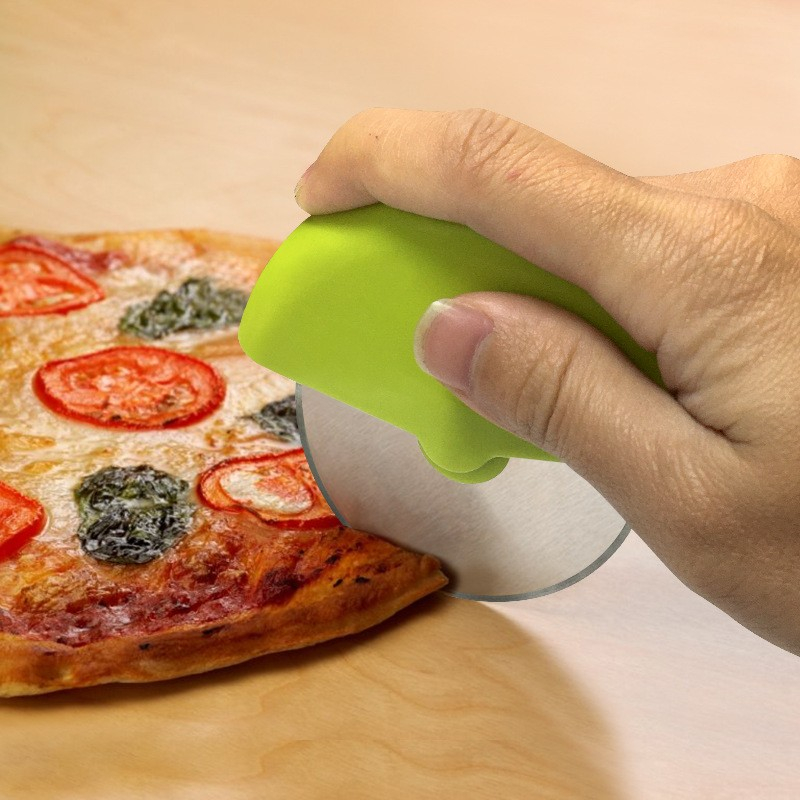 (Ø89mm) Pizza Schneider Edelstahl Messer Pizzaroller Schneiderad - Grün