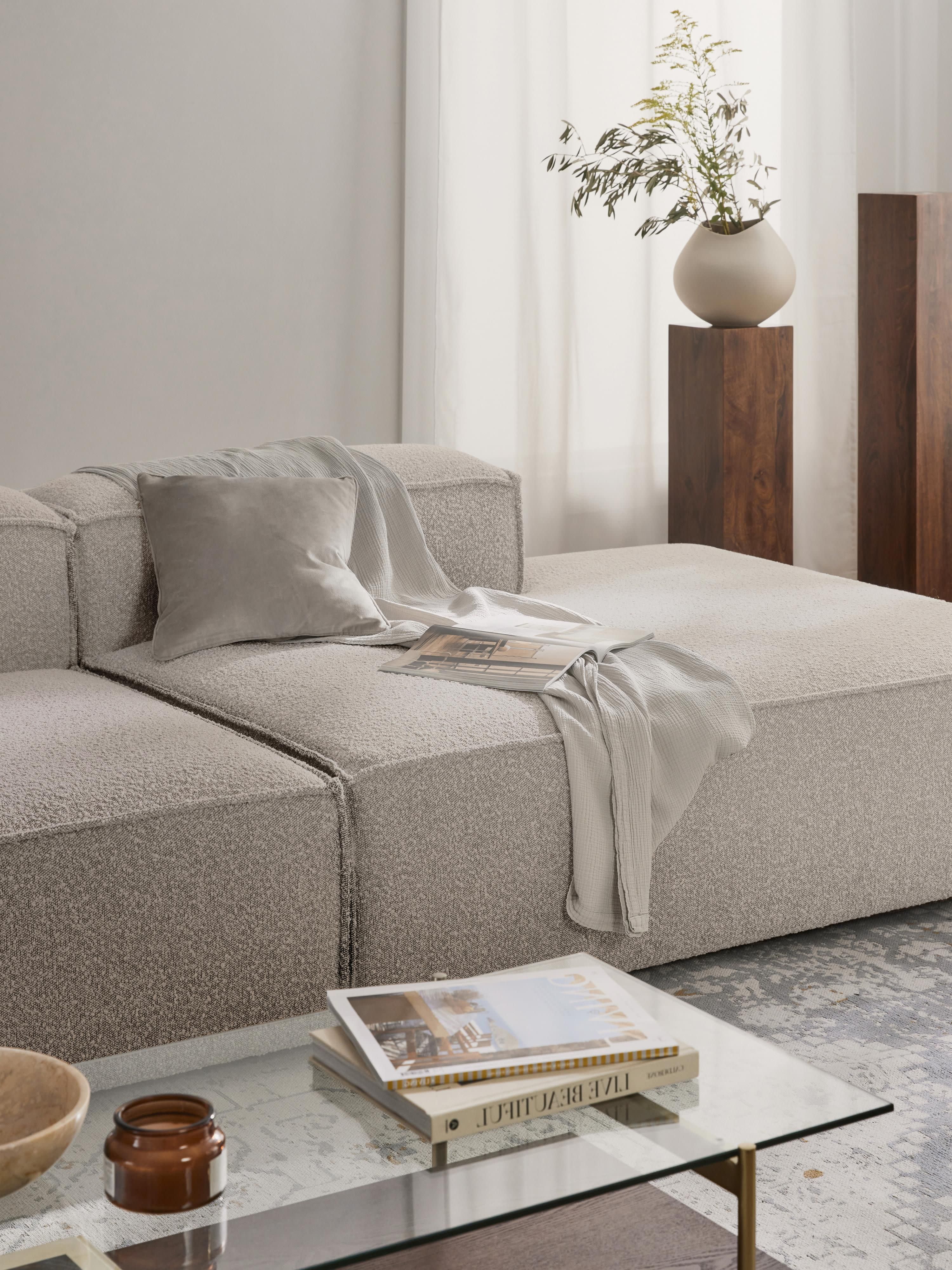 Chaise longue module Lennon van bouclé