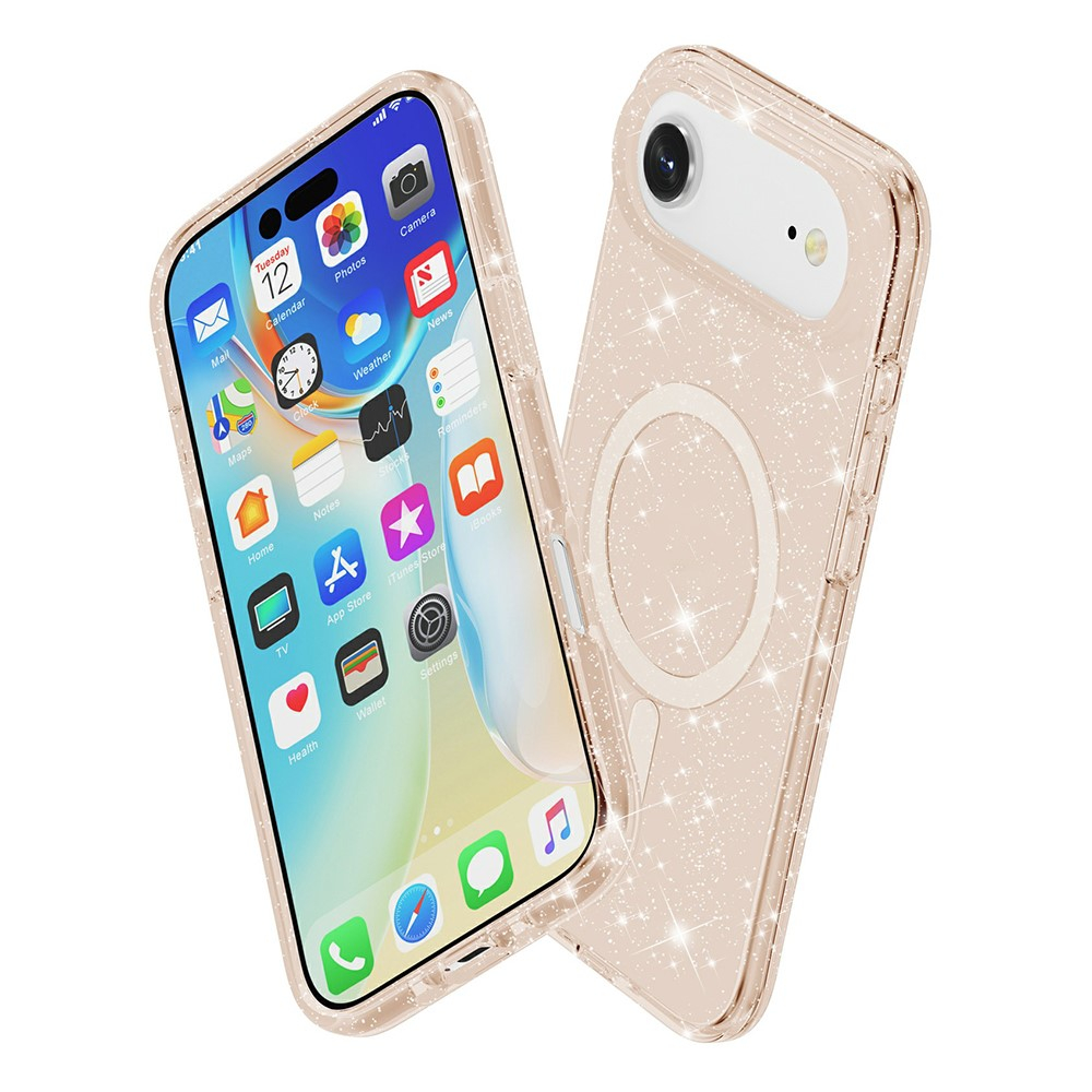 iPhone Air MagSafe Hybrid Hardcase Schutzhülle im Glitzer Design - Gold / Transparent