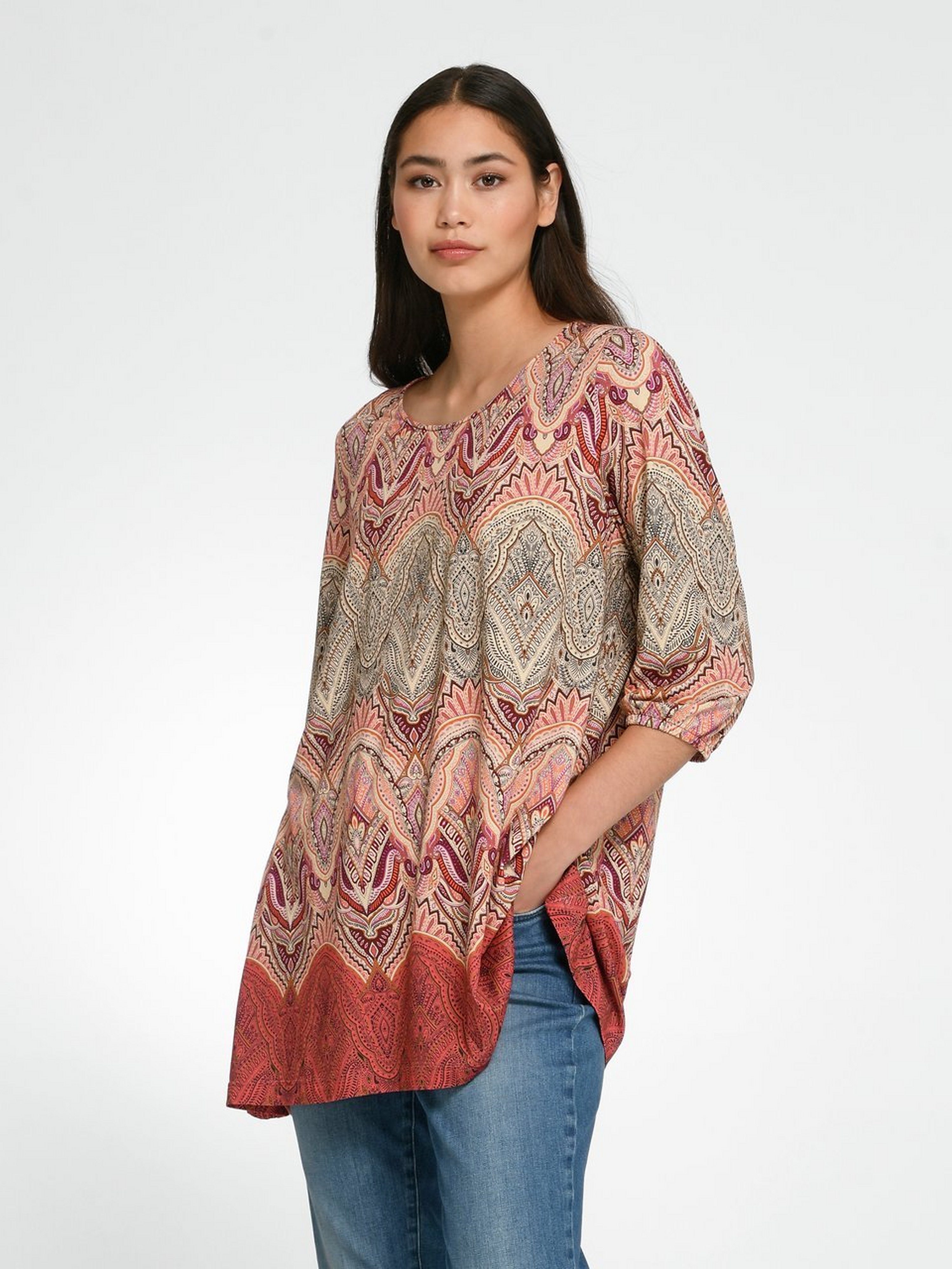 Rundhals-Shirt mit 3/4-Arm