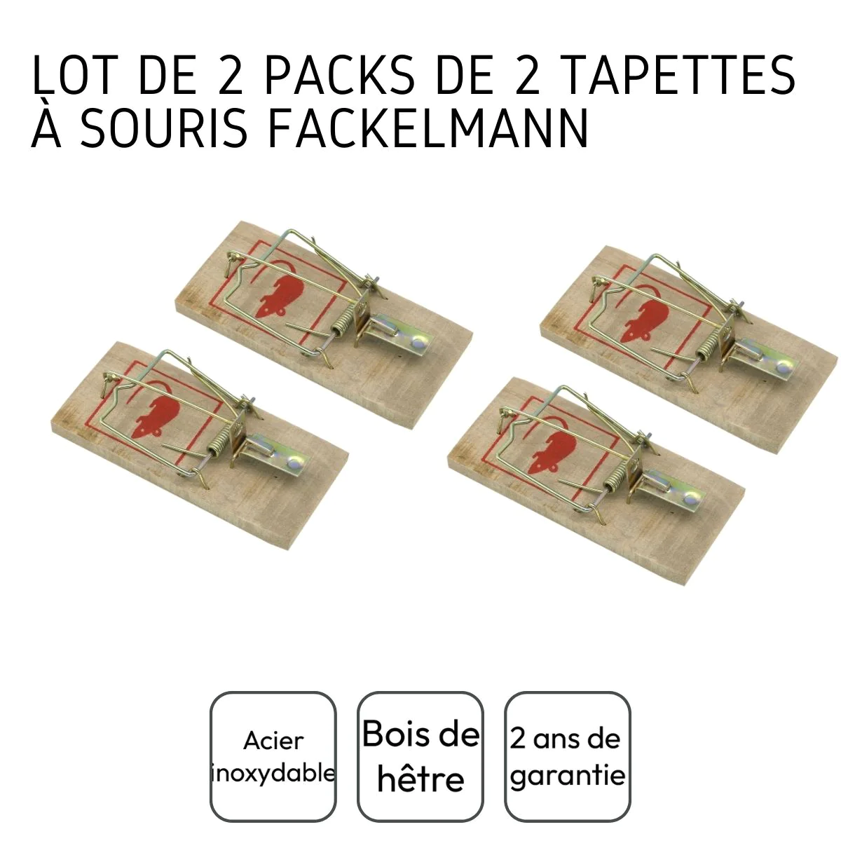 Lot de 2 packs de 2 pièges à souris 16011 Tecno Fackelmann