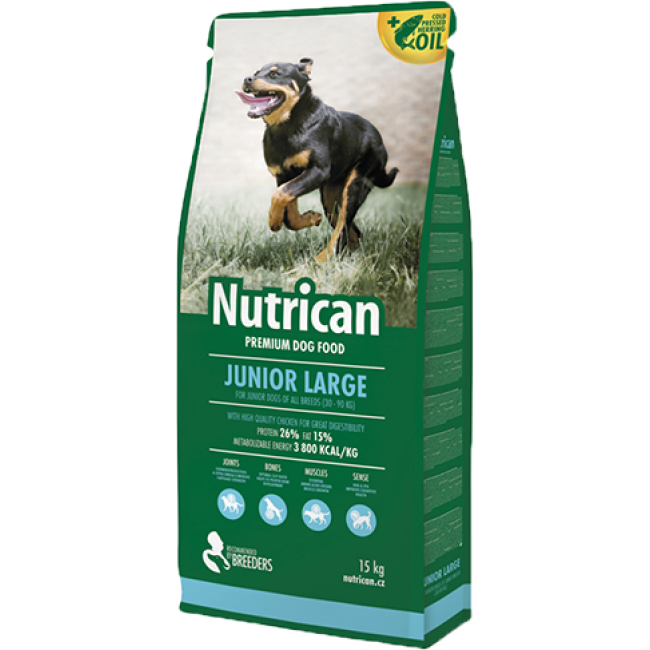Croquettes Nutrican Junior Large pour chiot de grande race au poulet