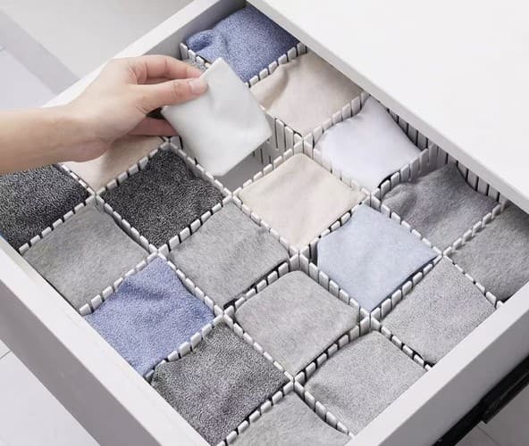 4-Pack justerbare skuffedeler | Organiser skuffer