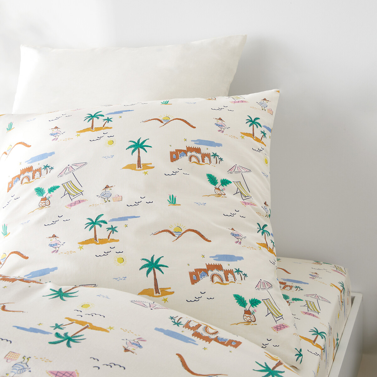 LA REDOUTE INTERIEURS<br>Conjunto de cama em 50% algodão reciclado com fronha quadrada Jadida