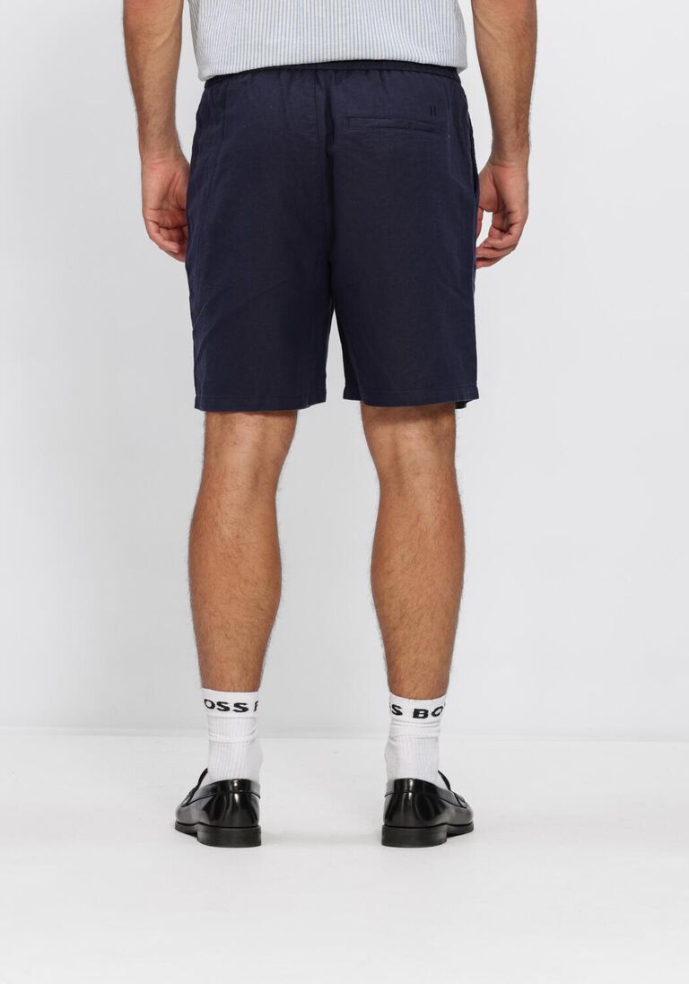 donkerblauwe les deux korte broek otto linen shorts