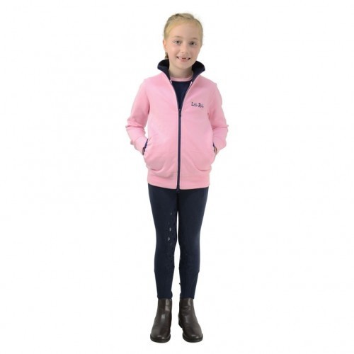 Jaqueta de lã Little Unicorn em rosa-chiclete/azul-marinho