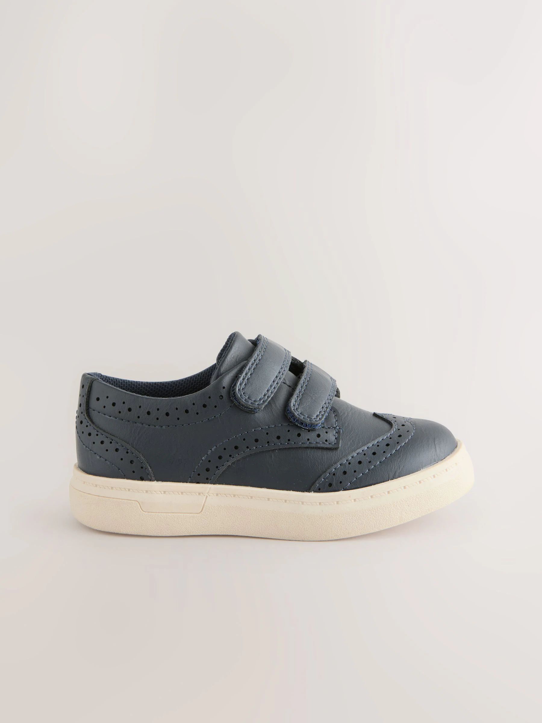 Donkerblauw - Brogue schoenen met klittenbandsluiting