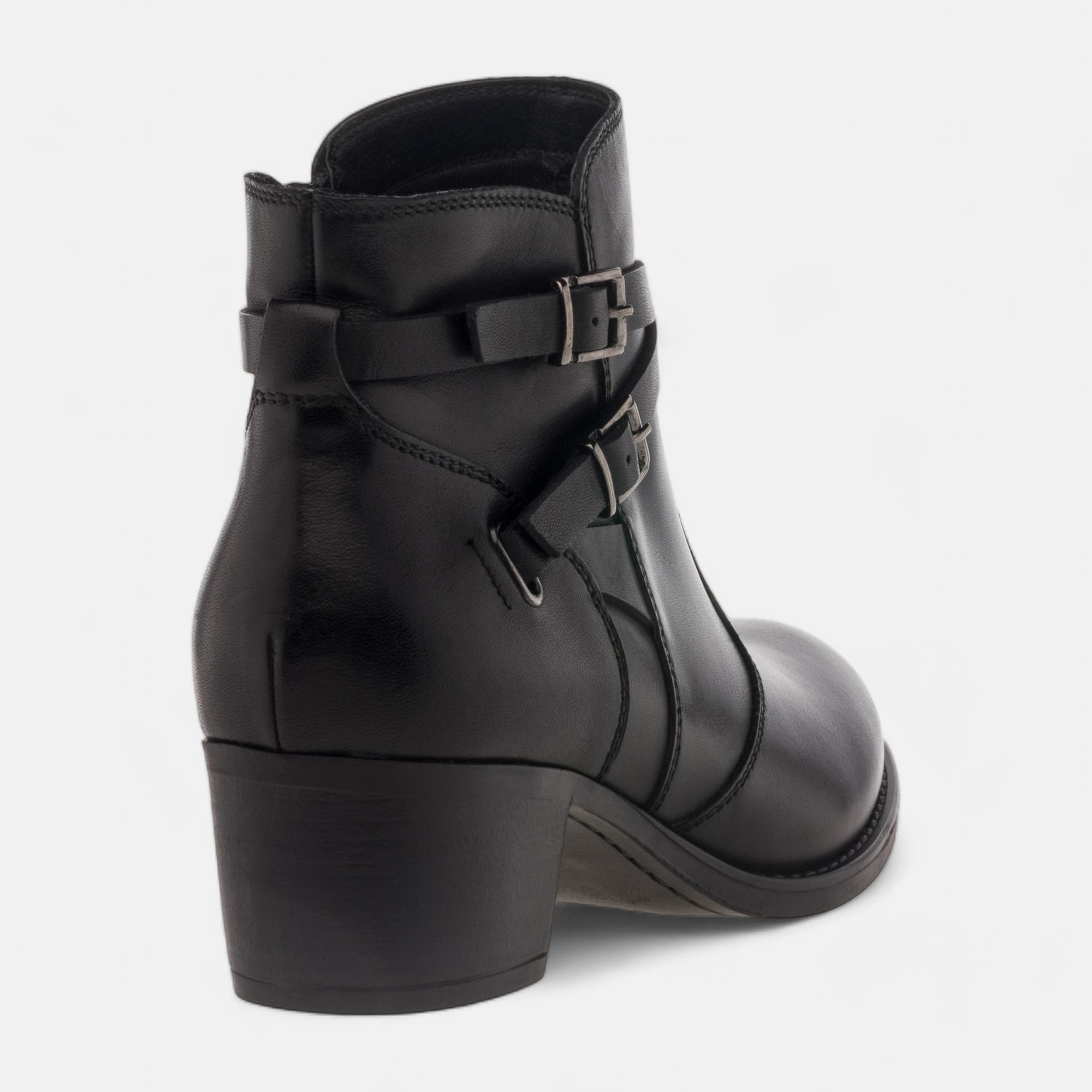 Bottines à talon Femme en cuir noir