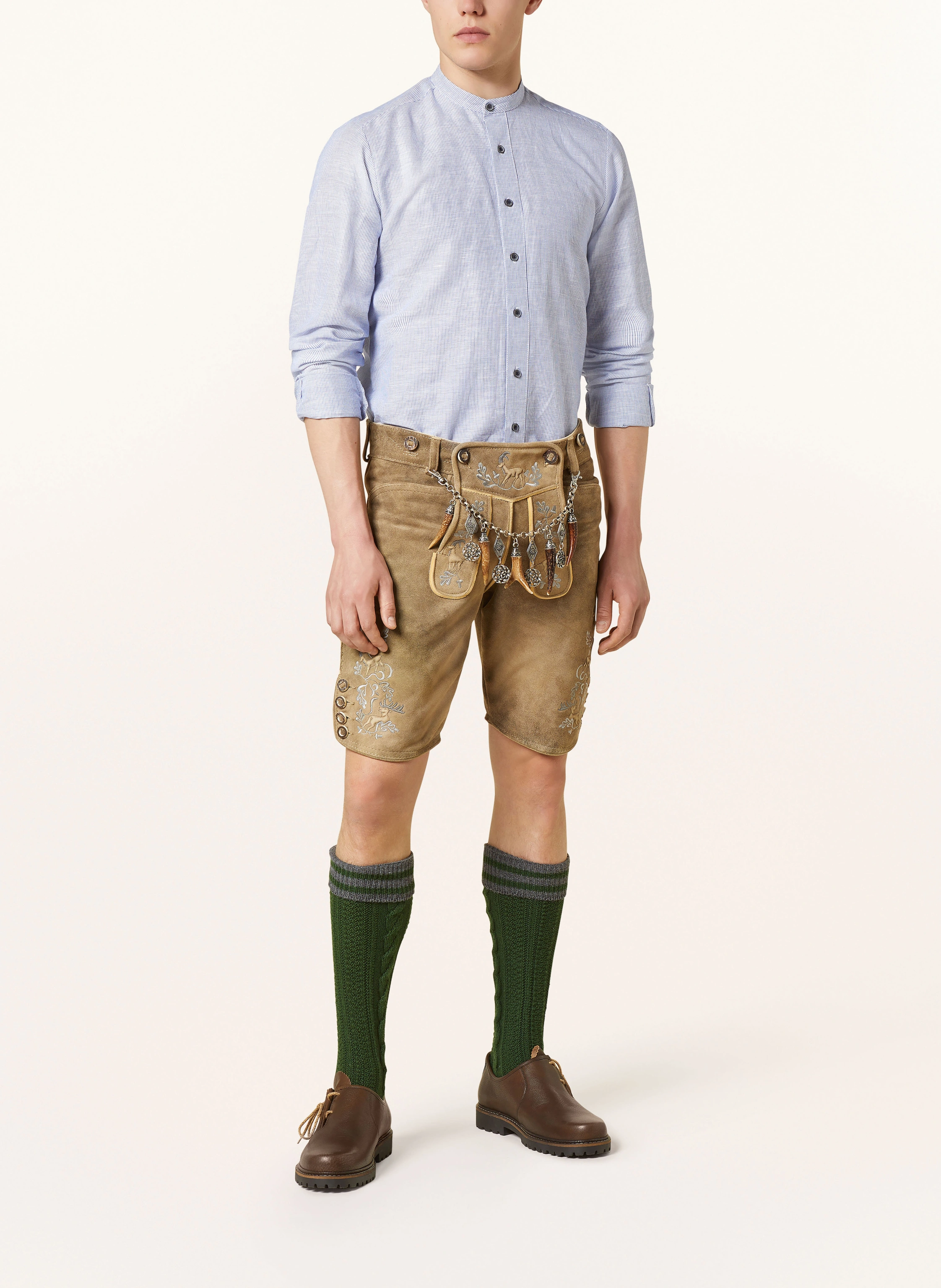 Hammerschmid Trachtenhemd Slim Fit mit Stehkragen und Leinen