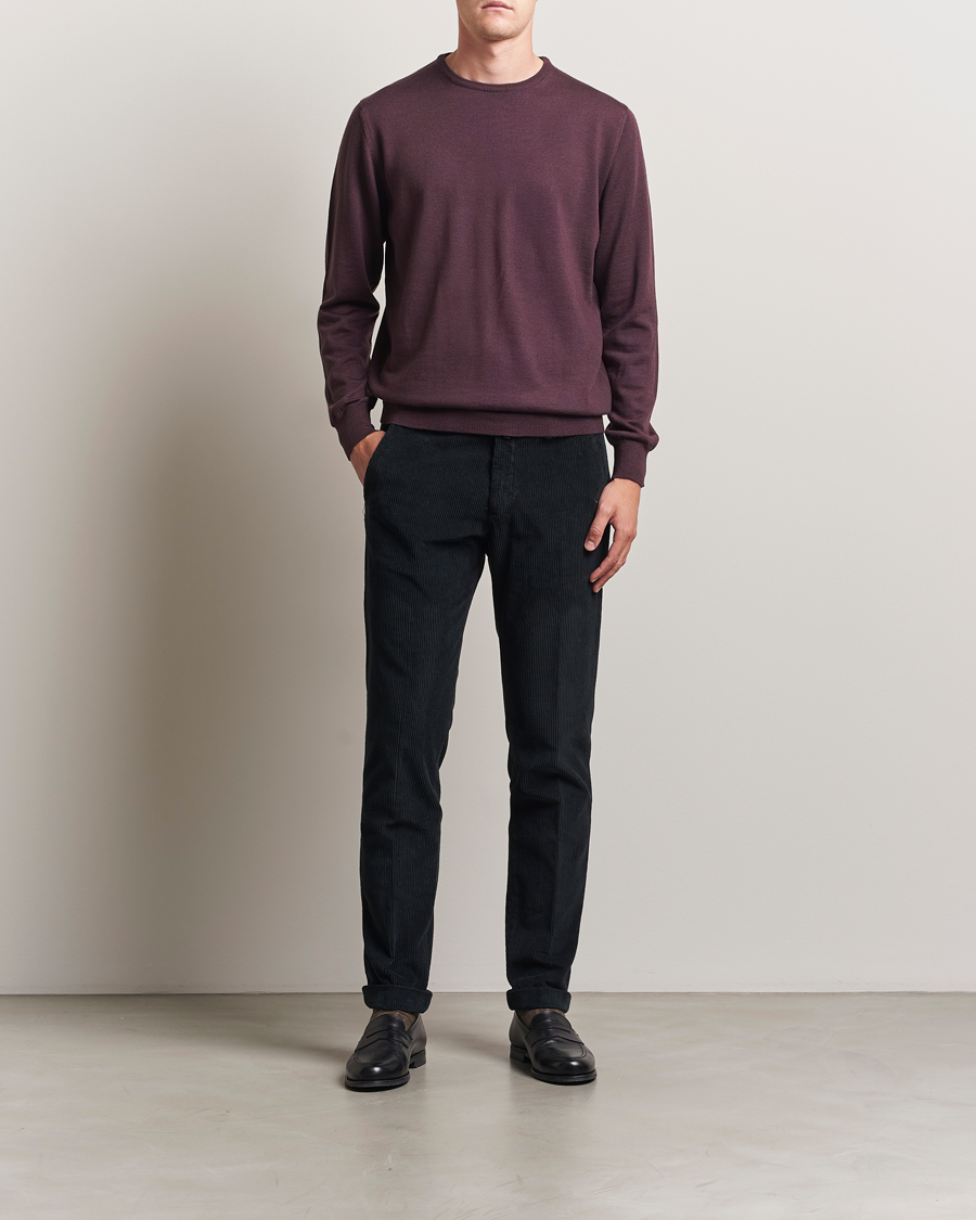 Morgano Extra Fine Merino Wool Crewneck Purple