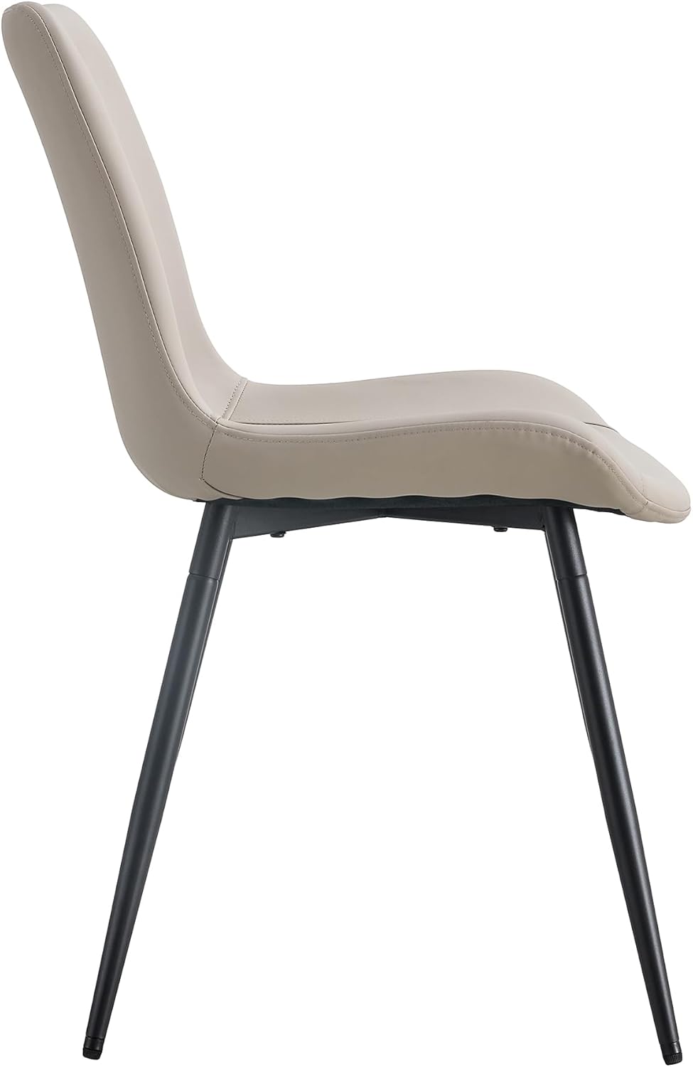 JUFU Esszimmerstühle 4er Set, Stühle Esszimmer mit Lehne, Küchenstühle Kunstleder modern mit Rückenlehne und Metallfüße für Küche, Tresen, Esszimmer (Grau)