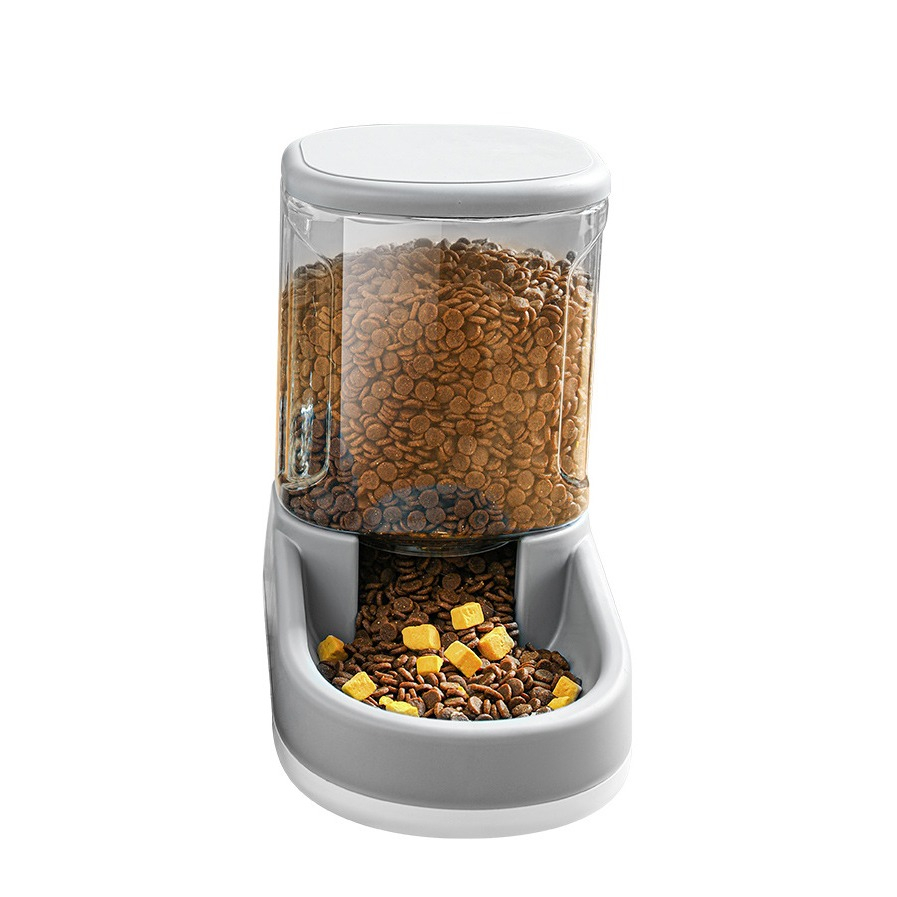 (4L) Haustier Futterstation Katzen Fress Napf Hunde Schale - Grau