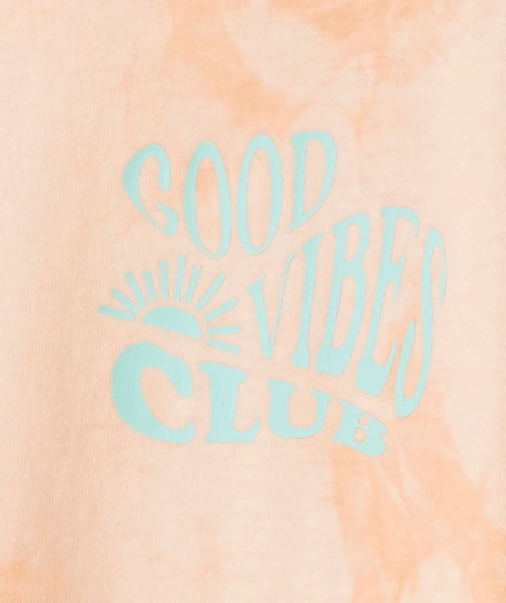 T-SHIRT MANCHES COURTES FILLE EN COTON BIO TIE & DYE ORANGE