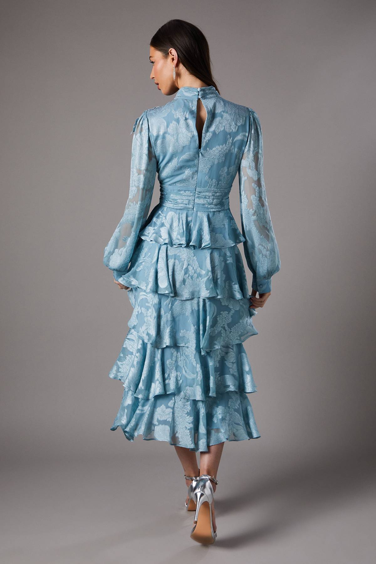 Coast Robe Mi-Longue Étagée en Jacquard