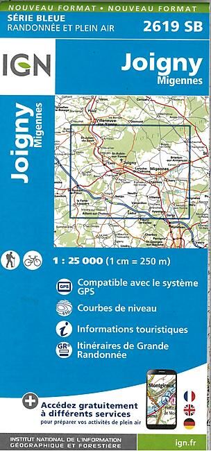 IGN - 2619 SB JOIGNY MIGENNES 1 25 000