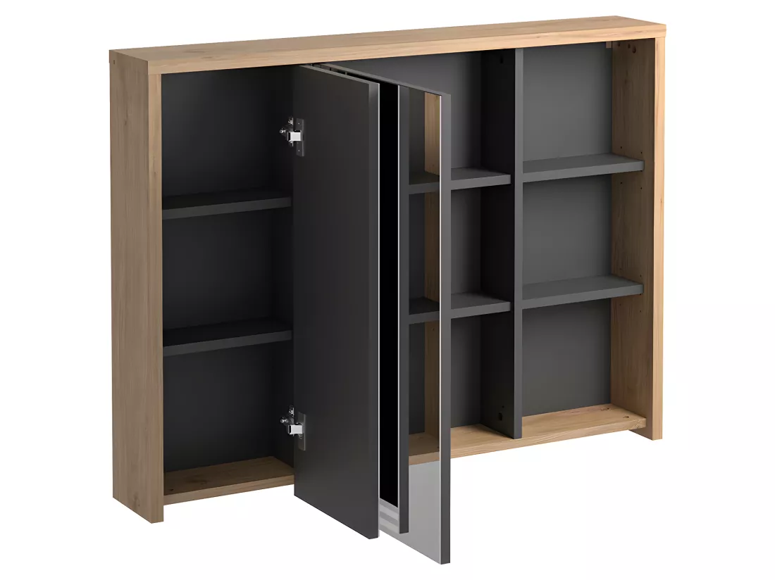 Armoire murale de salle de bain coloris naturel - 100 cm - PURNAL