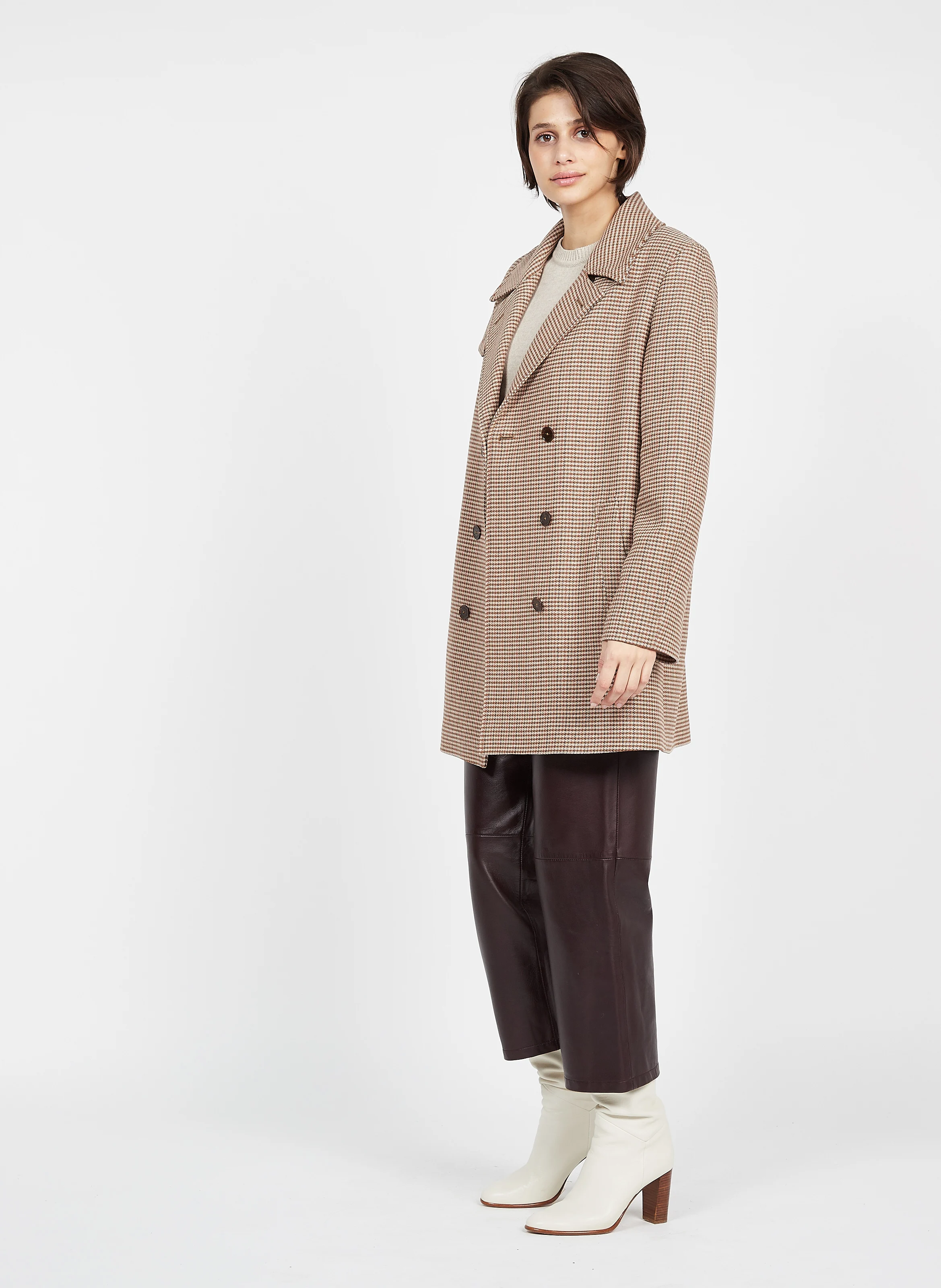 ARISTIDE - Pull col rond en laine mélangée| Beige