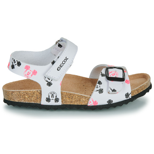 Geox - J ADRIEL GIRL - Blanc / Noir / Rose
