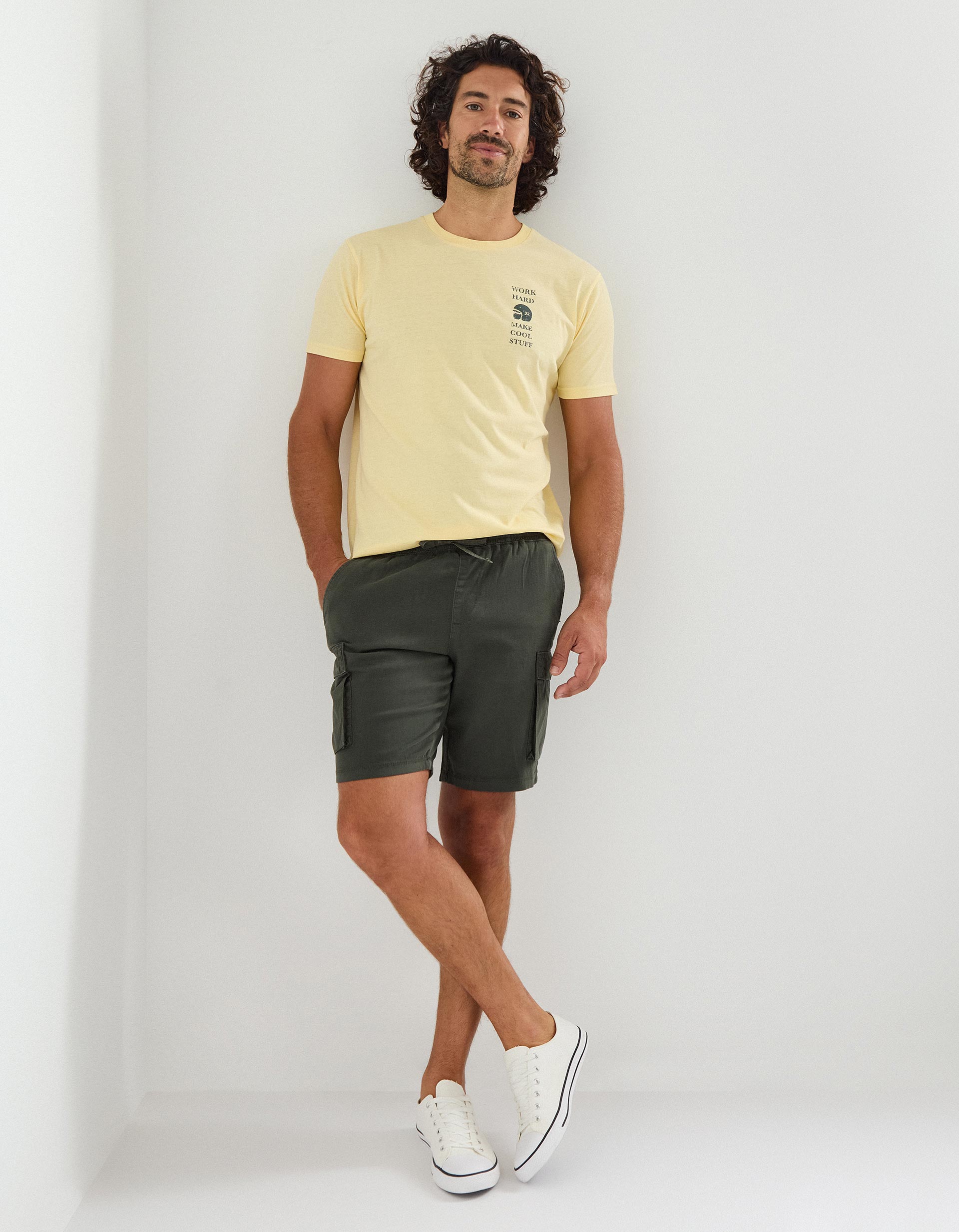 Calções de Felpa, Homem, Verde Escuro