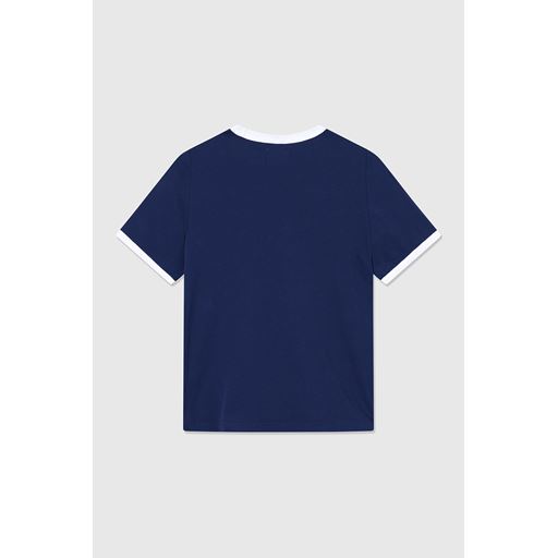 Wood Wood Fia Stacked Logo T-shirt, Navy, XS