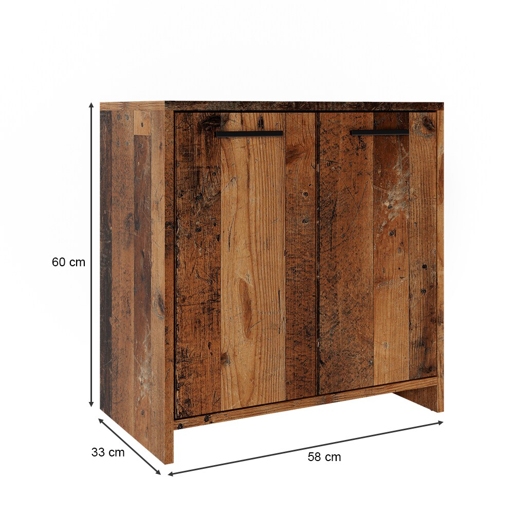 Vicco Waschtischunterschrank Waschbeckenunterschrank Badschrank Kiko Old Style 58x60 cm modern Badezimmer Schrank Badmöbel Schranktür Schrankfach