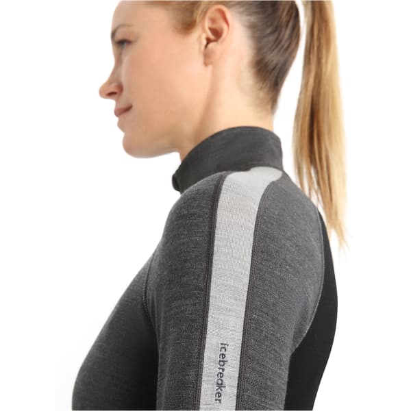 T-shirt thermique ICEBREAKER W ZONEKNIT 260 LS HALF ZIP JET JET HTHR/BLK/METRO H/CB