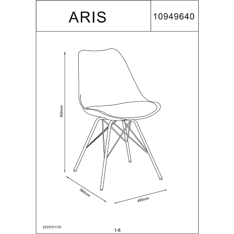 Aris spisebordsstol - sort