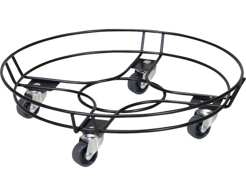 WagnerSystem plantenwagen, staal, Ø 38 cm, draagvermogen 100 kg, grijs