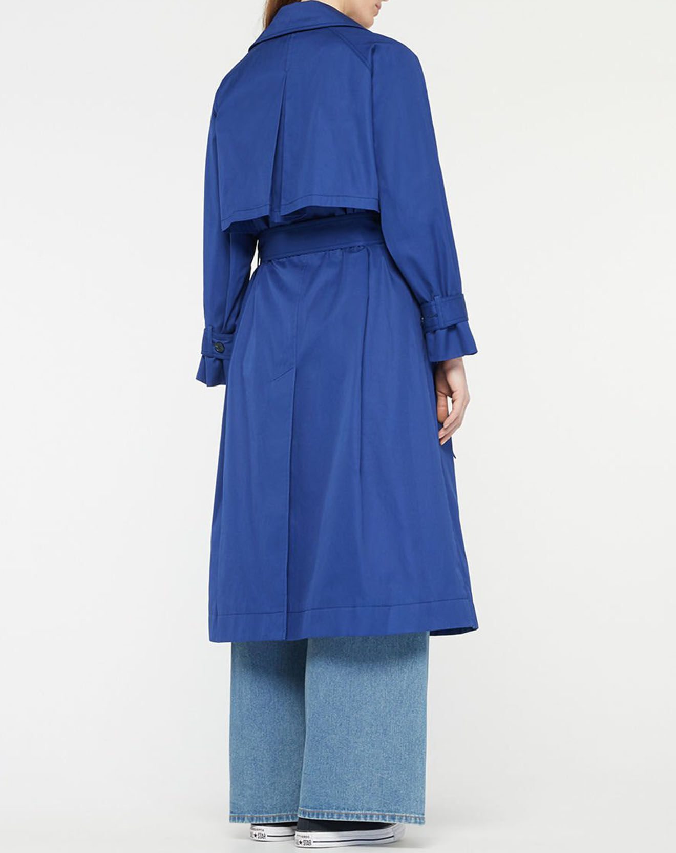 Galeries Lafayette Imperméable en Coton Bio Marius Oversize bleu