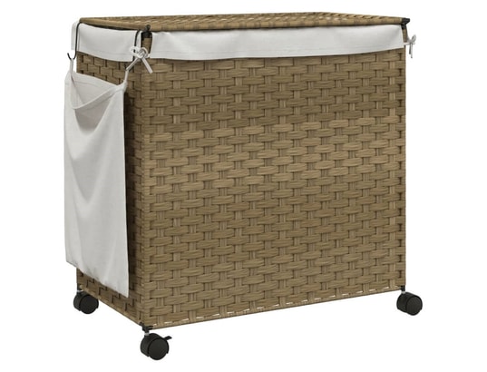 VIDAXL - Panier à linge avec roulettes 60x35x60,5 cm résine tressée