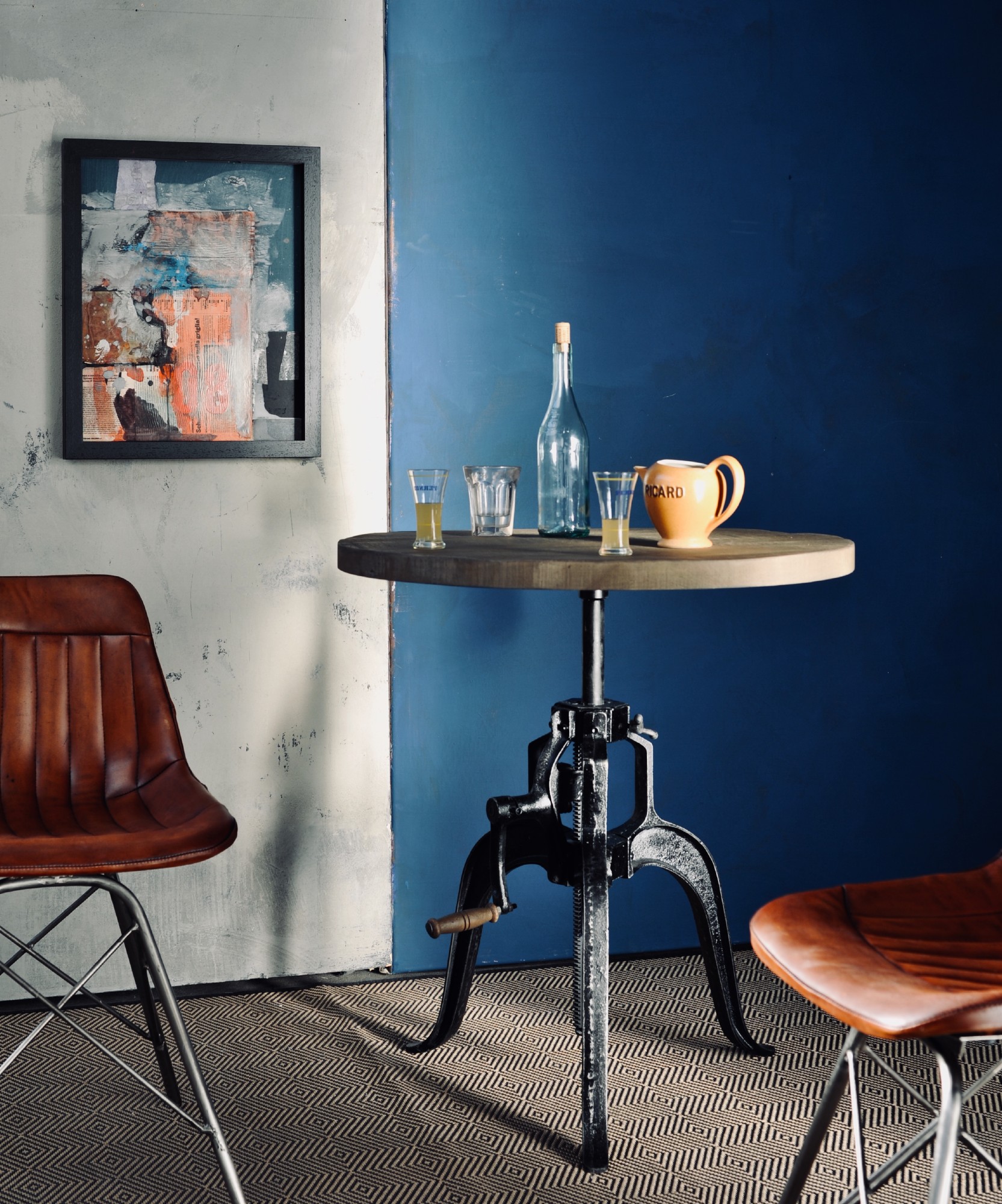 Tisch 'Budfield', höhenverstellbar, Ø 75 cm, H 76 - 110 cm von fischer's lagerhaus