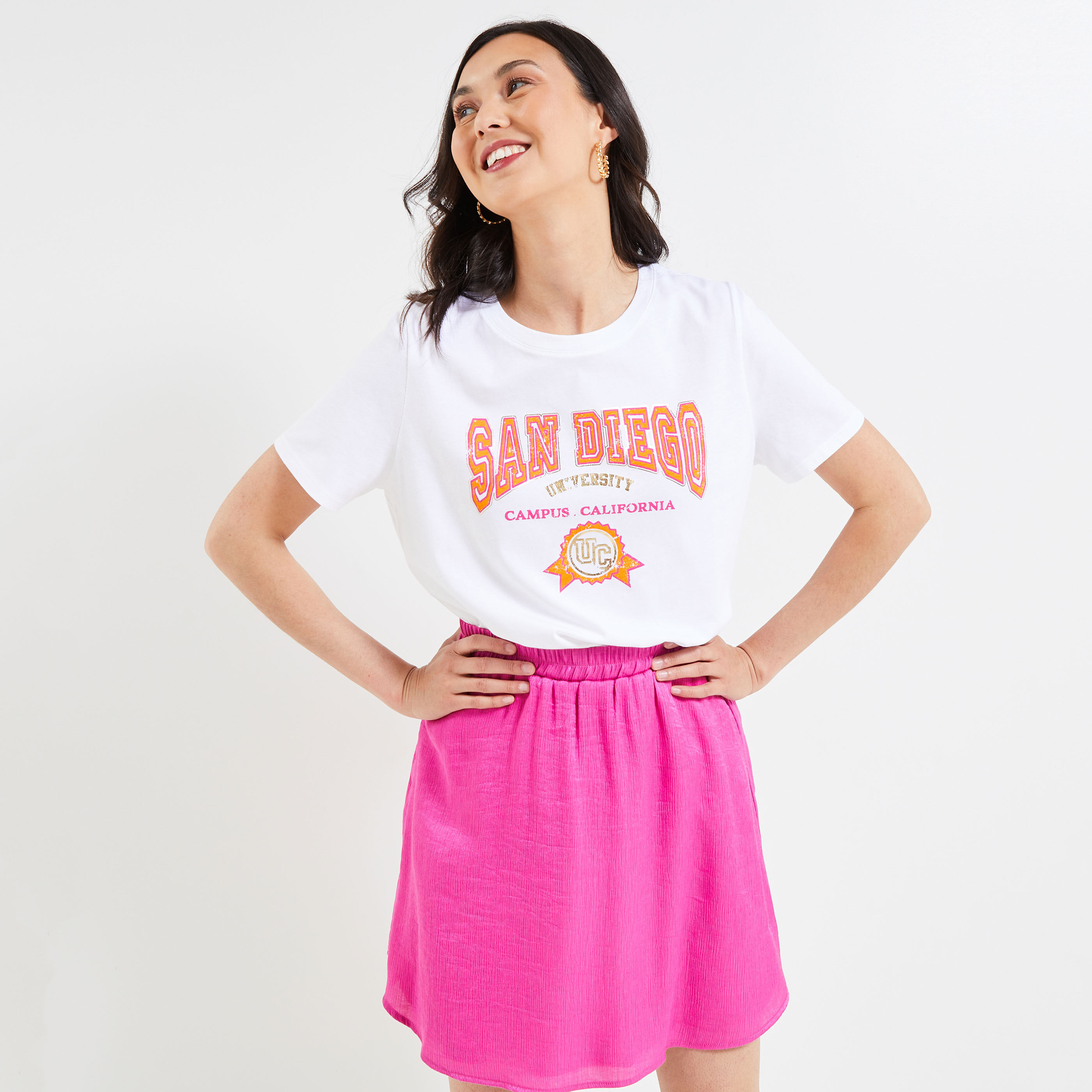 Tshirt print femme - BEIGE