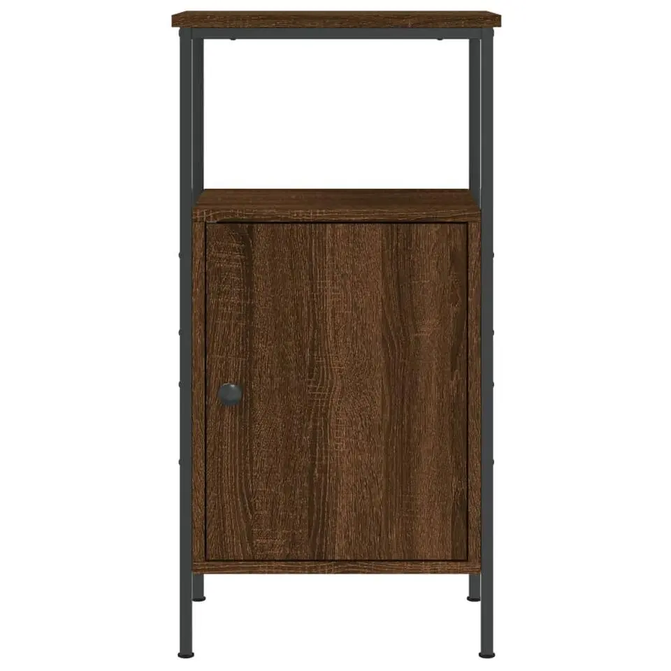 vidaXL - Nachtkastje - Bruin - Bewerkt hout - 2 stuks