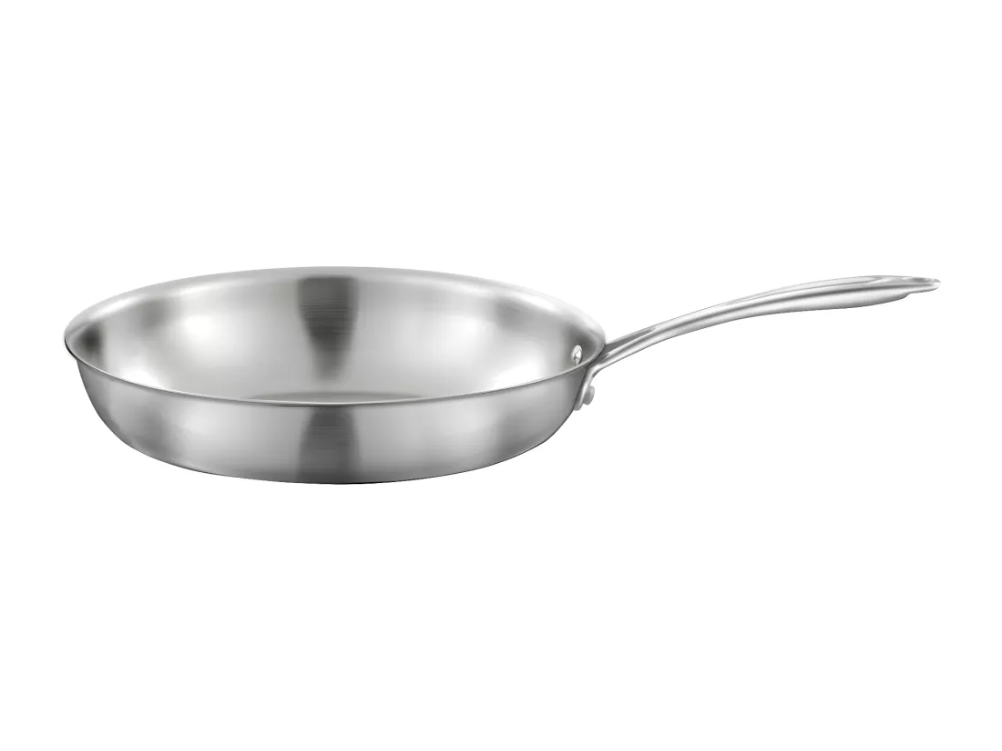 Gourmet - Lot de 1 poêle inox 28 cm, 1 sauteuse inox 24 cm, 1 pierre d'argent® citron 300 g pour l'entretien de l'inox
