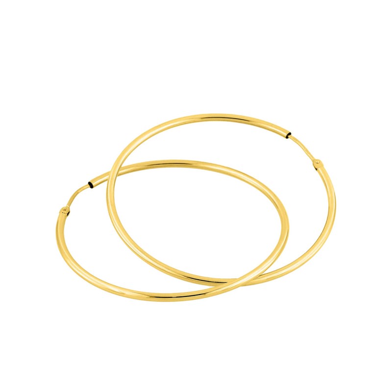 Créoles lisses Femme - Or 18 Carats - Diamètre 40mm
