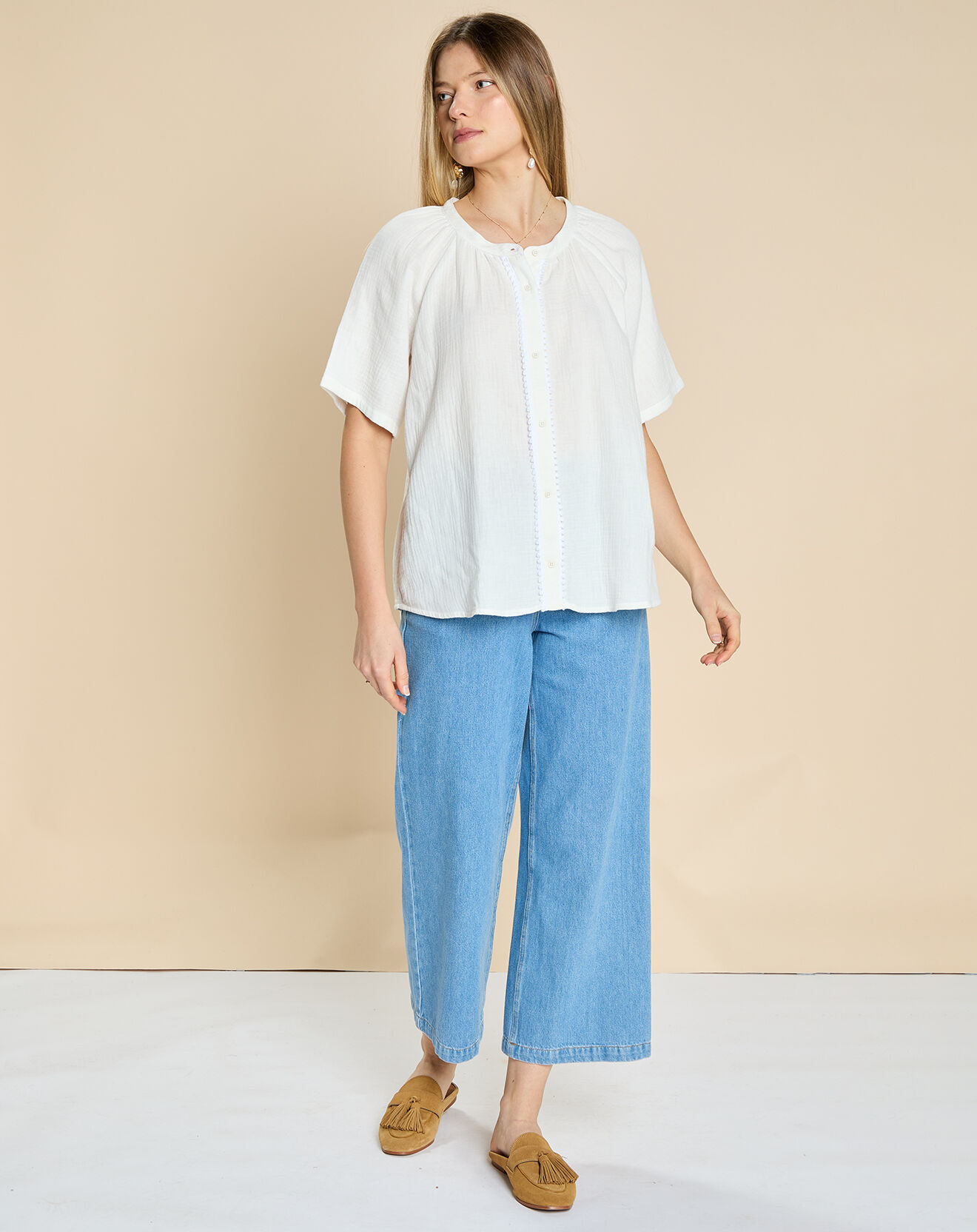 Harris Wilson Blouse en Gaze de Coton Emelia blanche