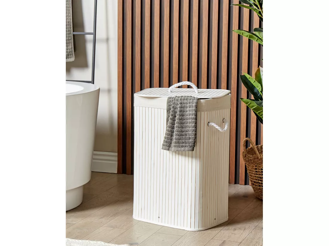 Panier en bambou blanc 60 cm KOMARI