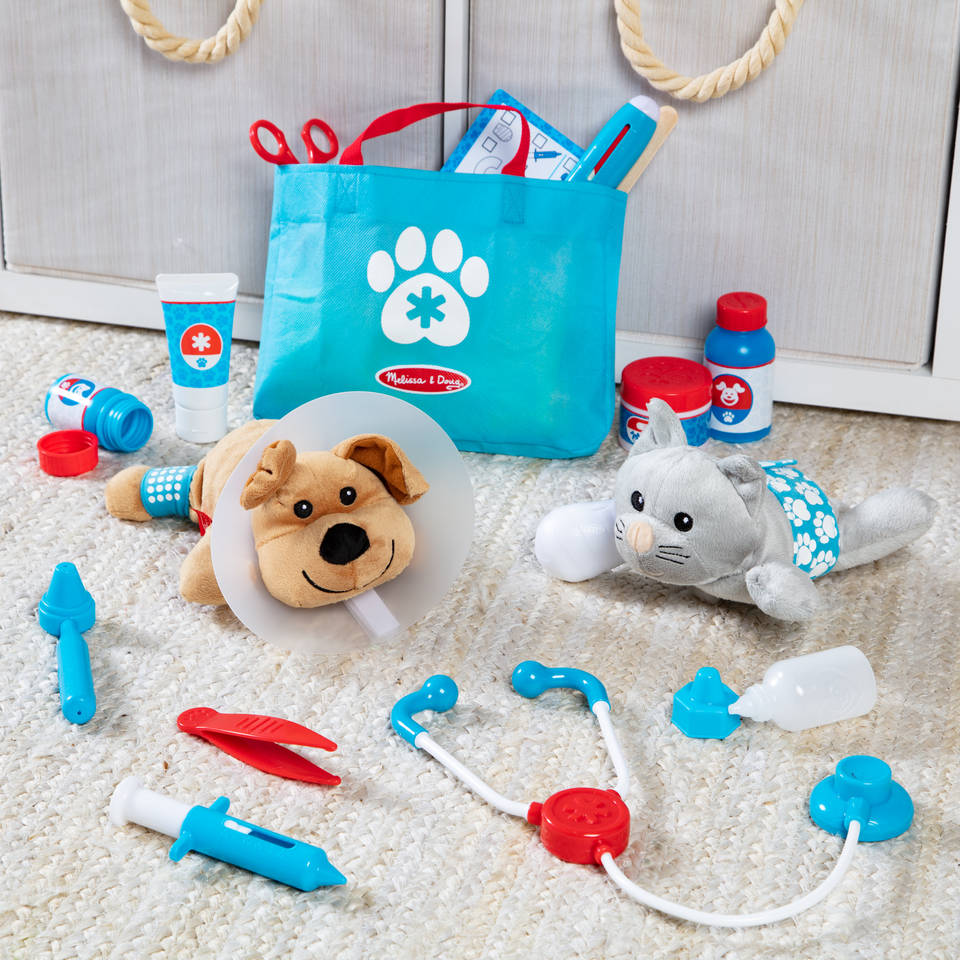 Melissa & Doug dierenarts speelset inclusief opbergtas 24-delig
