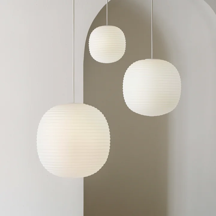 New Works - Lantern Pendelleuchte L, Ø 40 cm, weiss / matt