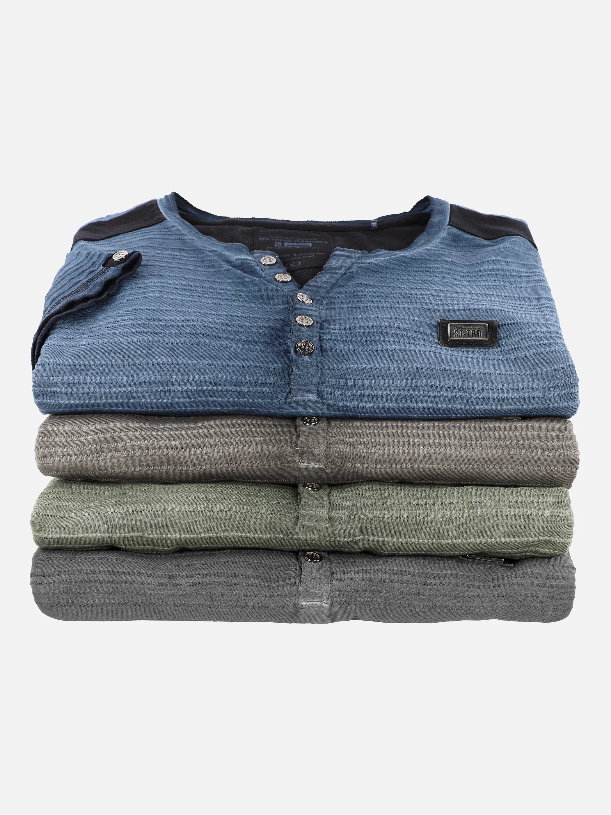 Herren Henleyshirt mit Struktur