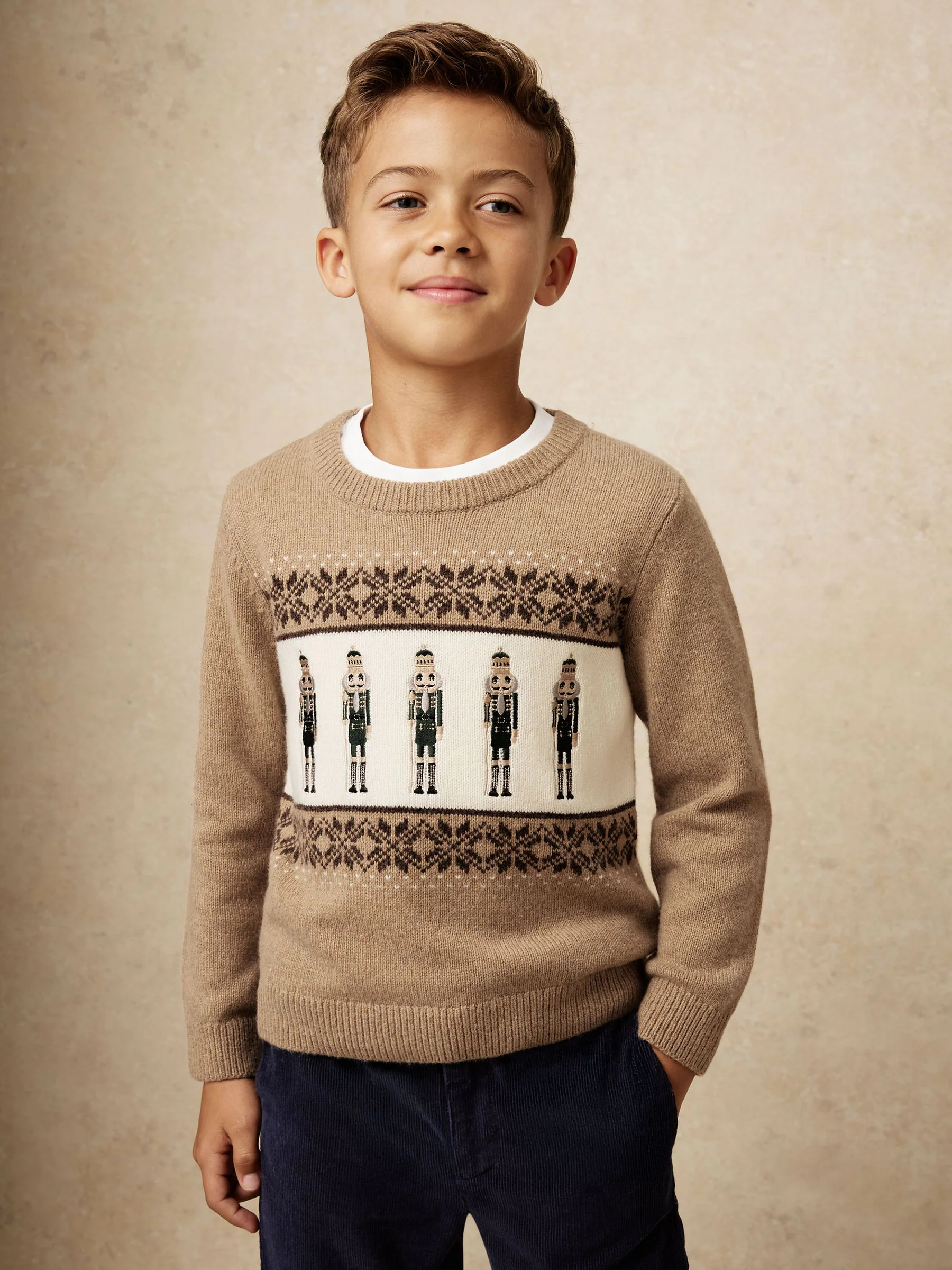 Reiss Laurence Nutcracker-Embroidered Jumper with Wool